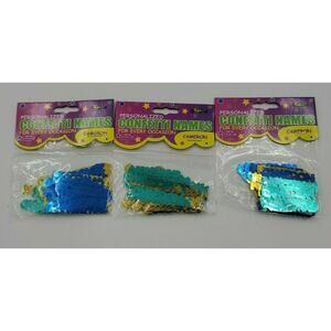 Personalized Name Confetti Cameron Foil Blue & Gold 3 Packs Birthday Party Craft